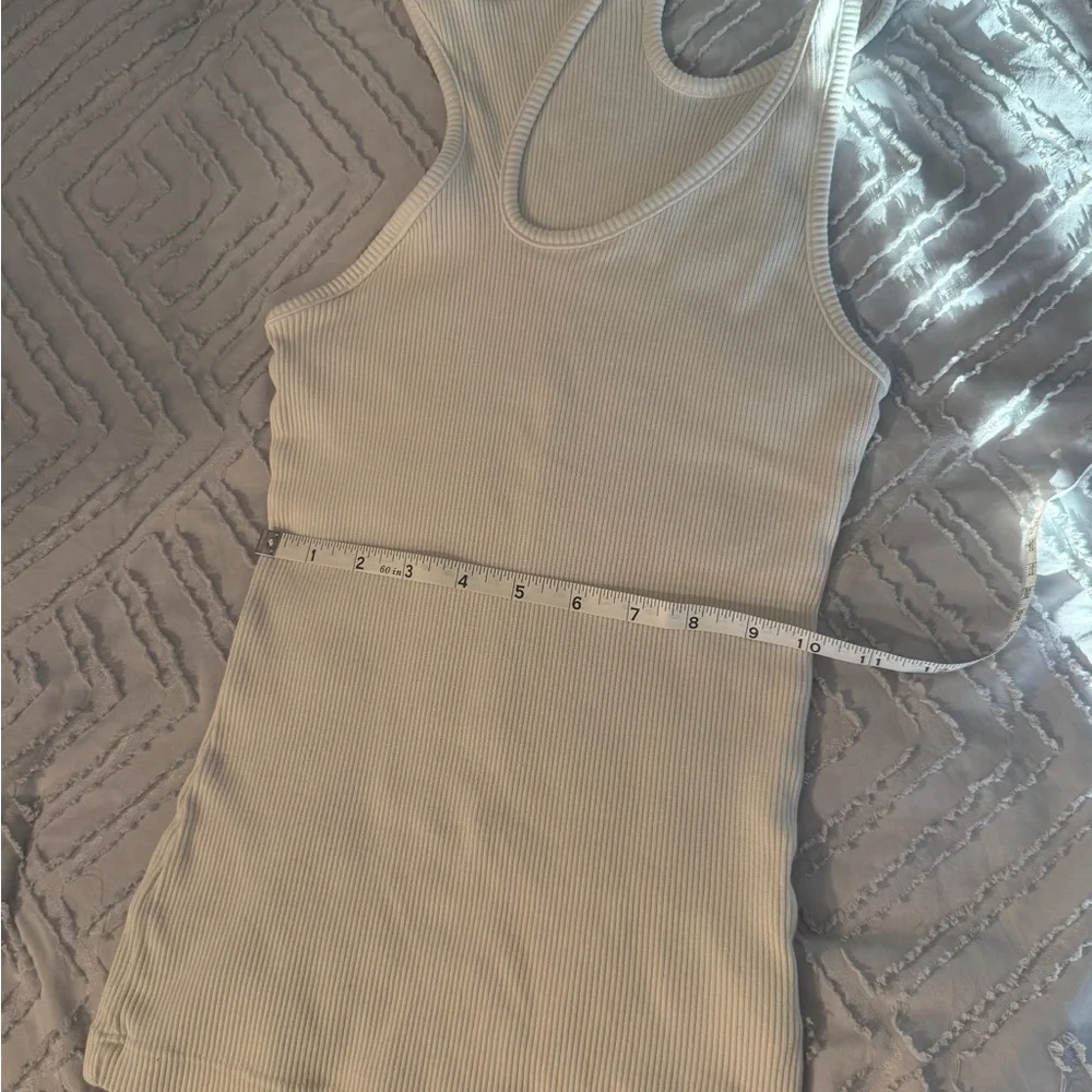 Agolde Cream Ribbed Racerback Tank - Picture 7 of 7